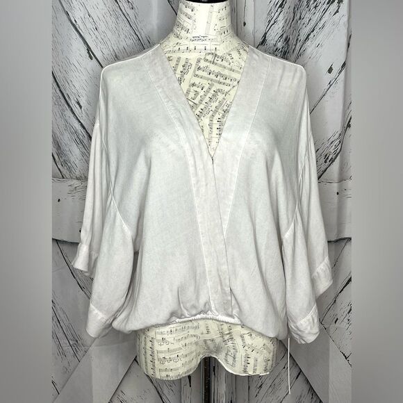 YOUNG FABULOUS & BROKE Grey Kimono Top Blouse NWT - Picture 1 of 8